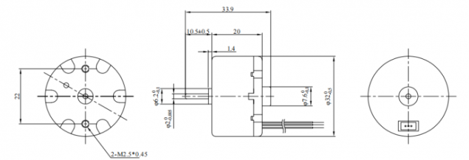 Genauer schwanzloser BLDC Motor 3600rpm 3VDC beschleunigen Durchmesser 32mm 0